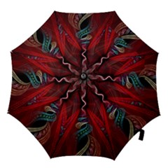 Artistic Blue Gold Red Hook Handle Umbrellas (small)