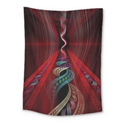 Artistic Blue Gold Red Medium Tapestry by Mariart