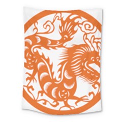 Chinese Zodiac Dragon Star Orange Medium Tapestry