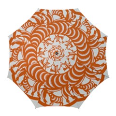 Chinese Zodiac Goat Star Orange Golf Umbrellas by Mariart
