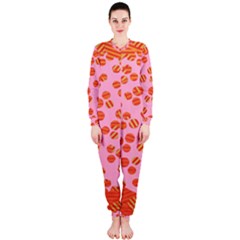 Distance Absence Sea Holes Polka Dot Line Circle Orange Chevron Wave Onepiece Jumpsuit (ladies)  by Mariart