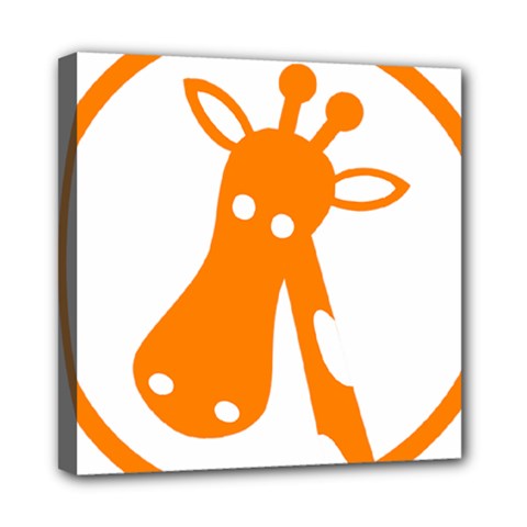 Giraffe Animals Face Orange Mini Canvas 8  X 8  by Mariart