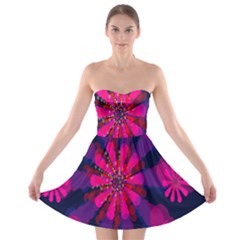 Flower Red Pink Purple Star Sunflower Strapless Bra Top Dress by Mariart