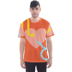 Illustrated Zodiac Love Heart Orange Yellow Blue Men s Sport Mesh Tee