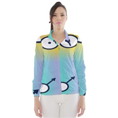 Illustrated Moon Circle Polka Dot Rainbow Wind Breaker (women) by Mariart