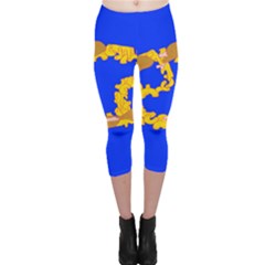 Illustrated 69 Blue Yellow Star Zodiac Capri Leggings  by Mariart