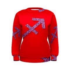 Illustrated Zodiac Star Red Purple Women s Sweatshirt by Mariart