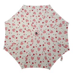 Love Heart Pink Polka Valentine Red Black Green White Hook Handle Umbrellas (medium) by Mariart