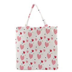 Love Heart Pink Polka Valentine Red Black Green White Grocery Tote Bag