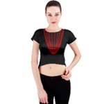 Normal Field Of An Elliptic Paraboloid Red Crew Neck Crop Top