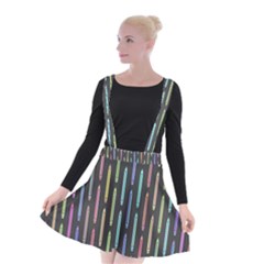Pencil Stationery Rainbow Vertical Color Suspender Skater Skirt by Mariart