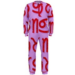 Illustrated Zodiac Red Purple Star Onepiece Jumpsuit (men)  by Mariart