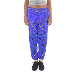 Paint Strokes On A Blue Background              Women s Jogger Sweatpants by LalyLauraFLM
