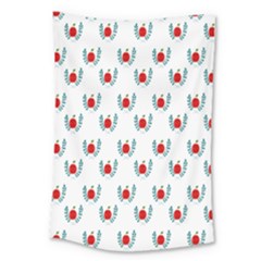 Sage Apple Wrap Smile Face Fruit Large Tapestry by Mariart