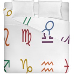 Twelve Signs Zodiac Color Star Duvet Cover Double Side (king Size) by Mariart