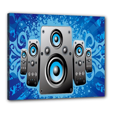 Sound System Music Disco Party Canvas 24  X 20  by Mariart