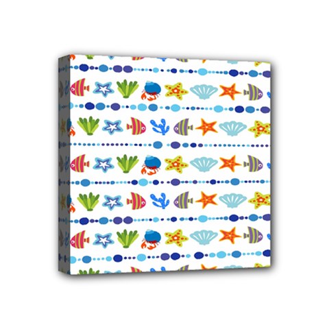 Coral Reef Fish Coral Star Mini Canvas 4  X 4  by Mariart
