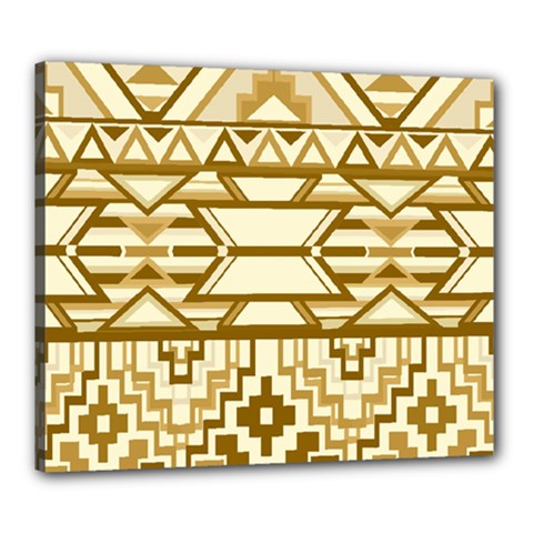 Geometric Seamless Aztec Gold Canvas 24  X 20  by Mariart