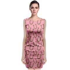 Horse Shoes Iron Pink Brown Classic Sleeveless Midi Dress by Mariart