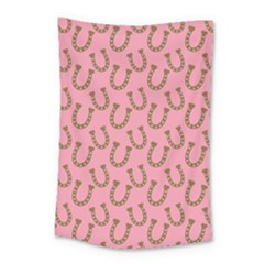 Horse Shoes Iron Pink Brown Small Tapestry by Mariart