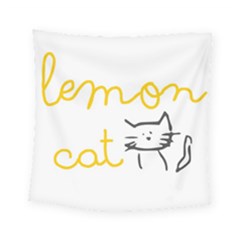 Lemon Animals Cat Orange Square Tapestry (small)