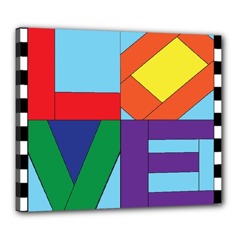 Rainbow Love Canvas 24  X 20 