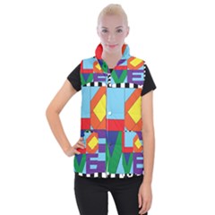 Rainbow Love Women s Button Up Puffer Vest by Mariart