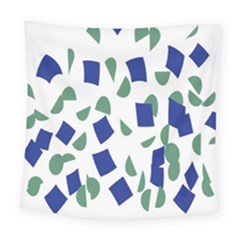 Scatter Geometric Brush Blue Gray Square Tapestry (large)