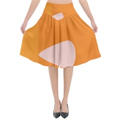 Screen Shot Circle Animations Orange White Line Color Flared Midi Skirt