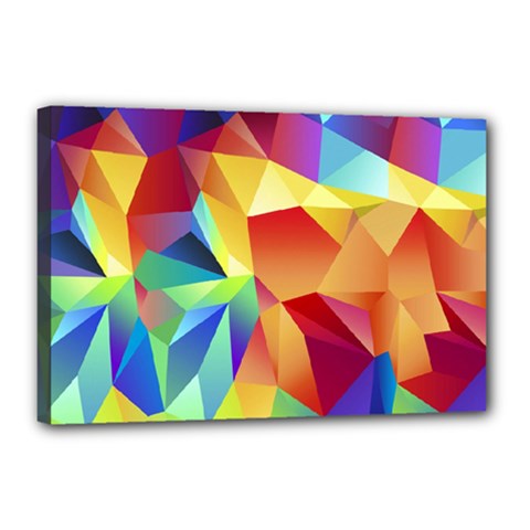 Triangles Space Rainbow Color Canvas 18  X 12  by Mariart