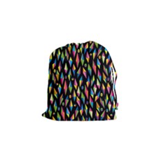 Skulls Bone Face Mask Triangle Rainbow Color Drawstring Pouches (small)  by Mariart