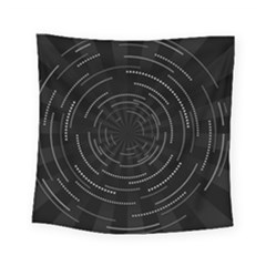 Abstract Black White Geometric Arcs Triangles Wicker Structural Texture Hole Circle Square Tapestry (small) by Mariart