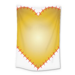 Heart Rhythm Gold Red Small Tapestry