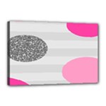 Polkadot Circle Round Line Red Pink Grey Diamond Canvas 18  x 12 