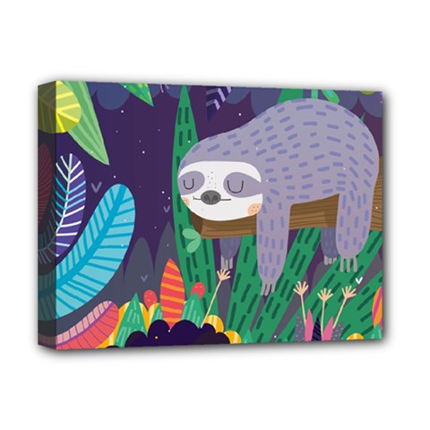 Sloth In Nature Deluxe Canvas 16  X 12   by Mjdaluz