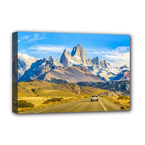 Snowy Andes Mountains, El Chalten, Argentina Deluxe Canvas 18  X 12   by dflcprints