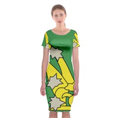 Starry Plough Flag  Classic Short Sleeve Midi Dress by abbeyz71