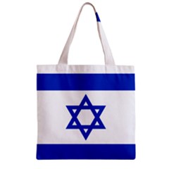 Flag Of Israel Zipper Grocery Tote Bag by abbeyz71