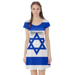 Flag Of Israel Short Sleeve Skater Dress by abbeyz71