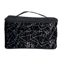 Linear Abstract Black And White Cosmetic Storage Case by dflcprints