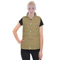 Pattern Women s Button Up Puffer Vest by Valentinaart