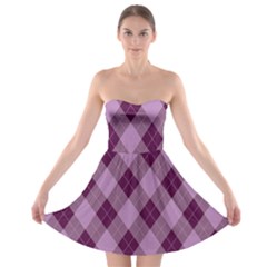 Plaid Pattern Strapless Bra Top Dress by Valentinaart