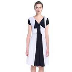 Tau Cross  Short Sleeve Front Wrap Dress by abbeyz71