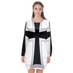 Cross Of The Teutonic Order Long Sleeve Chiffon Shift Dress  by abbeyz71
