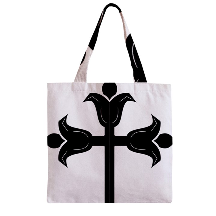 Caucasian Albanian Cross Zipper Grocery Tote Bag