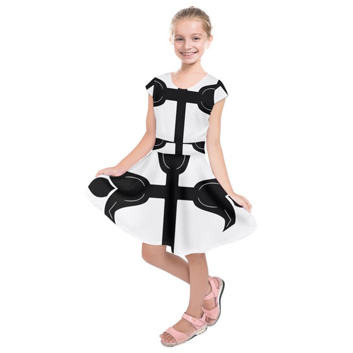 Caucasian Albanian Cross Kids  Short Sleeve Dress