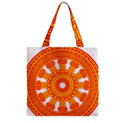 Dharmacakra Zipper Grocery Tote Bag by abbeyz71