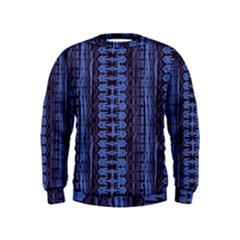 Wrinkly Batik Pattern   Blue Black Kids  Sweatshirt