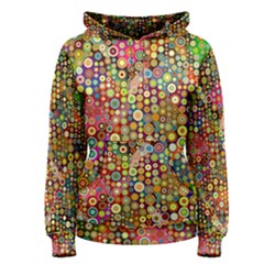 Multicolored Retro Spots Polka Dots Pattern Women s Pullover Hoodie