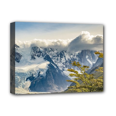 Snowy Andes Mountains, El Chalten Argentina Deluxe Canvas 16  X 12   by dflcprints